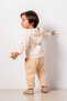Baby Kids Yellow-Beige Hooded Cotton 2-Piece Set First Ben Trend Fashion Bottom Top Set - 6