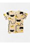 Boy's Cotton Beige Road Car Patterned Short Sleeve Shorts Summer Pajama Set - 4