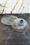Blue Crystal Footed Cake Jar Plate & Glass Cake Pastry Food Presentation - 3