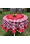 Frilly Gingham Patterned Round Tablecloth - 2