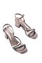 S-900 Platinum Banded Stone Thick Transparent Heeled Women's Shoes - 3