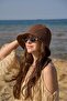 Hand Knitted Straw Hat Bitter Brown - 2