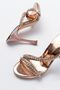 A-60 Women's Rose Stone Platform Heeled Slippers - 5