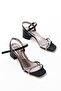 K-888 Women's Black Thin Spiral Strap Heeled Shoes - 3