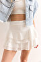 Women's White Mini Wrap Skirt with Shorts Etk-19000317 - 7