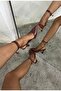Burgundy Patent Leather Women's Ankle Strap Sandals - 6