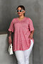 Plus Size V-Neck Short Sleeve Skirt with Exaggerated Print Blouse 98-5 - 2