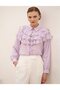 Frilly Jacquard Blouse Lilac