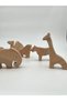 Natural Wooden Zoo Set, Organic Wooden Toy, 10 Piece Wooden Animal Set - 5