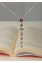 Sihra Accessories Row of Zircon Stone Multicolored Y Pendant Low-Cut Necklace - 2