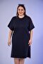 210105 Women's Crew Neck Dress with Pockets Black - 7
