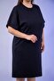 210105 Women's Crew Neck Dress with Pockets Black - 3