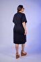 210105 Women's Crew Neck Dress with Pockets Black - 6