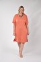 210105 Women's Crew Neck Dress with Pockets Orange - 8