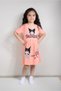 Girl's Salmon Kuromi Printed Combed Cotton Dress (100% Cotton)