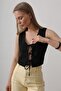Shilsee Women's Black Front Tie Lined Vest - 3