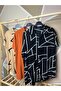 Men's 3-Piece Set Short Sleeve Regular Fit Viscose Orange Shirt with Collar Pattern