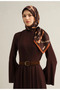 سورا وشاح حرير 9346-35 بني نمط مختلط