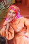 Tivil Silk Scarf Ist 11427 - 24 Bright Orange, Fuchsia, Steel Blue - 2