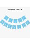 Blue Silver Birthday Ornament Happy Birthday Text Banner - 2