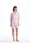 Lcw Young Shirt Collar Patterned Women's Shorts Pajamas Set (S5) - 2