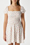 Women's Ava Ecru Pink Floral Gipeli Viscose Dress 17870 - 4