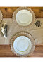 Handmade Round Paper Rope/Wicker Plate 2 Pieces - 36X36 cm (Light Cream) - 2