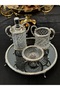 طقم حمام زجاجي من Avangarde Crystal Silver مكون من 4 قطع