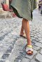 Beige-Gold Soft Sole Banded Useful Daily Comfortable Slippers - 2