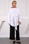 Ecru Belt Detailed Wrap Shirt - 2