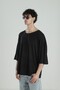 Men's Fakir Sleeve Black Oversize Viscon Men's T-Shirt Coc2277 - 2