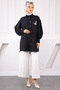 Black Front Stone Detailed Shirt - 3