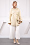 Beige Balloon Sleeve Belted Shirt - 3