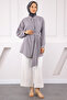 Gray Belt Detailed Wrap Shirt - 3