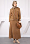 Brown Jacket Skirt Suit - 2