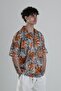Orange Leaf Patterned Shirt - 3