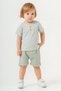 Baby Kids Green Cotton Shorts 2-Piece Set Trend Fashion Bottom Top Set - 2