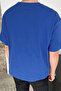Unisex Beach Sunset Printed Relaxed Cut Sax-Blue T-Shirt - 3