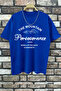 Unisex the Mountain Printed Relaxed Cut Sax-Blue T-Shirt