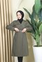 Women's Long Lined Double Breasted Collar Young Sports Large Size Waterproof Trench Coat with Pockets - 6