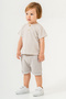Baby Kids Gray Cotton Shorts 2-Piece Set Trend Fashion Bottom Top Set - 3