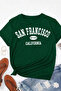 Unisex San Francisco Printed Relaxed Cut Green T-Shirt