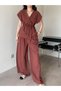 Tile Belted Palazzo Linen Set - 2