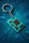 سلسلة مفاتيح ثنائية الأبعاد تحت عنوان لوحة دوائر Pcb |   ملحق صغير بتصميم إلكتروني |   3.5x2.5 سم