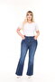 Flared Leg Lycra Large Size Jeans Trousers. - 2