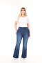 Flared Leg Lycra Large Size Jeans Trousers. - 3