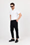 Men's Black Side Pocket Elastic Waist Relaxed Cut Fabric Trousers - 2