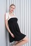 Stripe Detail Strapless Tie-Back Design Black Flared Mini Evening Dress - 4