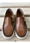 Genuine Leather Brown Men's Casual Loafer Shoes - 4