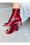 Smile Burgundy Patent Leather 5 cm Heel Summer Boots Sandals - 5
